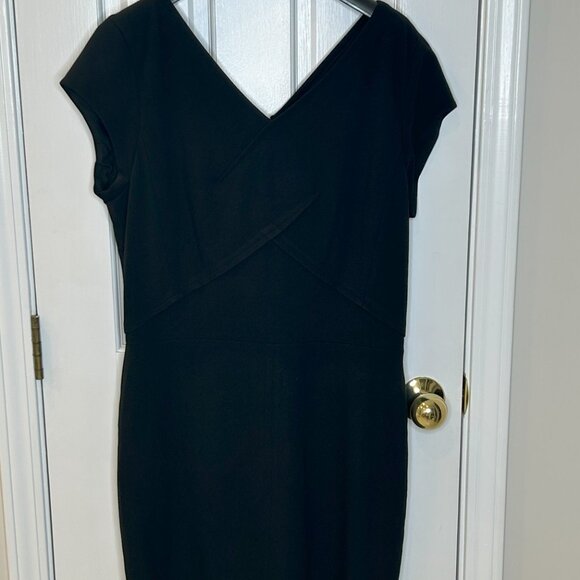 Classiques Entier Black V-Neck Sheath Dress - Picture 1 of 2